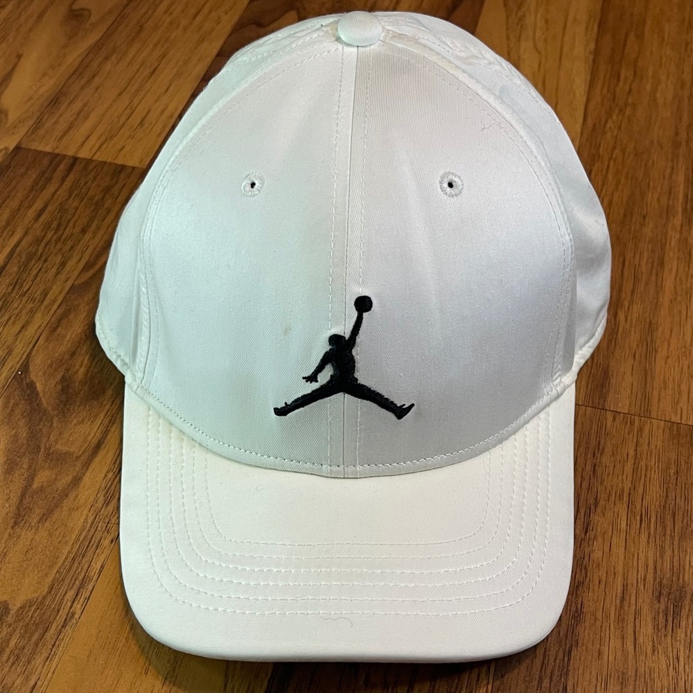 Jordan Sport Rise Cap Mens L/XL White Dri-FIT Snapback Hat Jumpman Logo Baseball